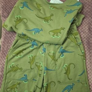 Dinosaur Print Kids Set - Green
